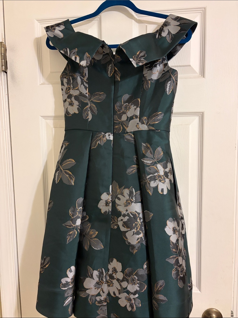 Eliza J Emerald Green One-Shoulder Floral Cocktail Dress size 2 - Picture 5 of 9